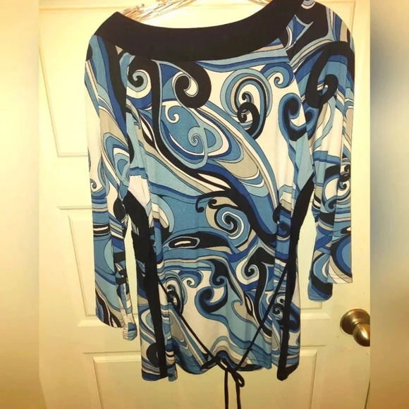 Vintage Dress Barn 3/4 Printed Belted Tunic - Picture 4 of 4